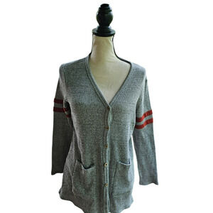 Oversized XS Prep Varsity Cardigan Sweater Ribbed Knit School Academia Grandpa